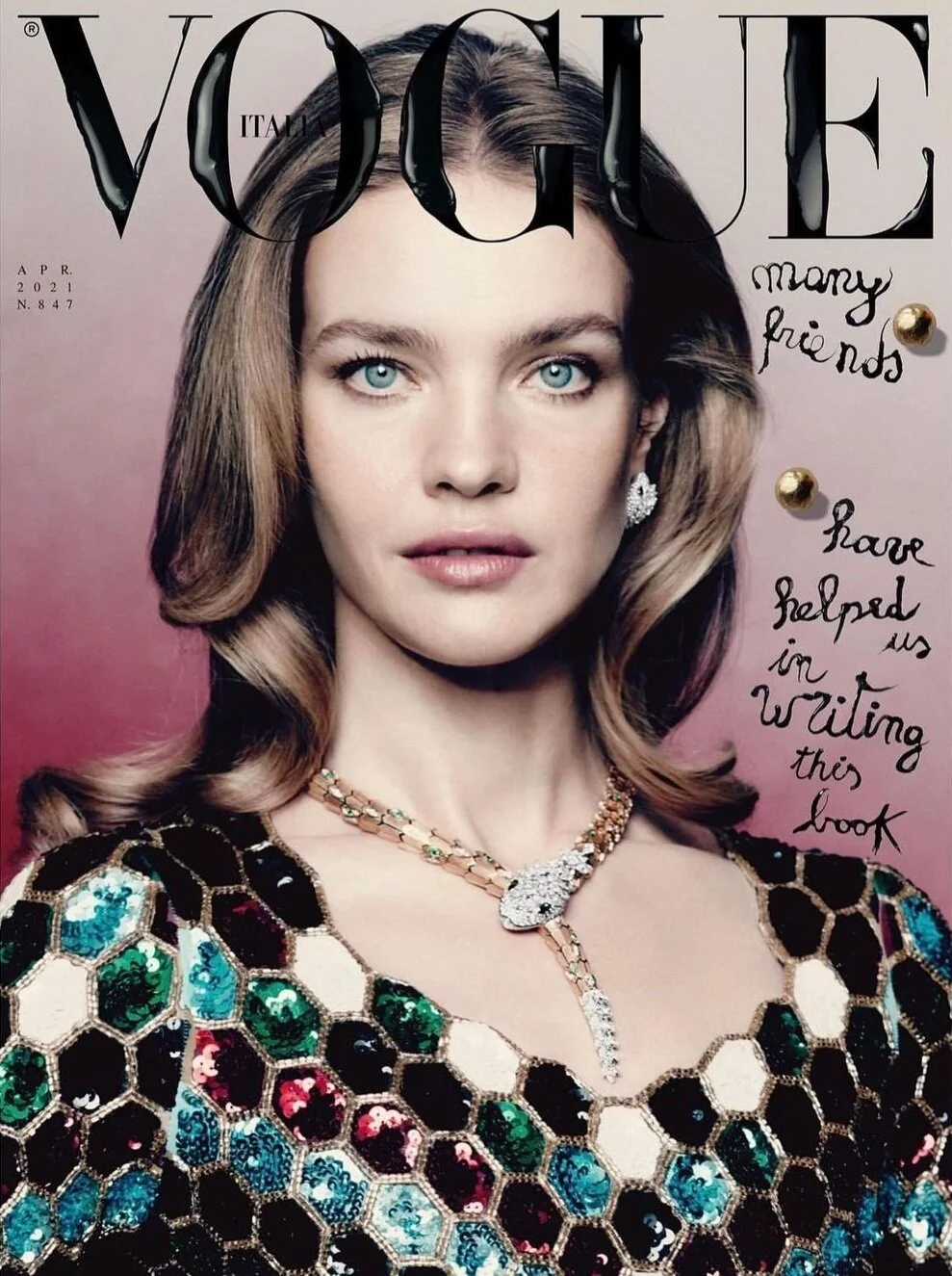 Natalia Vodianova Covers Vogue Italia April by Paolo Roversi